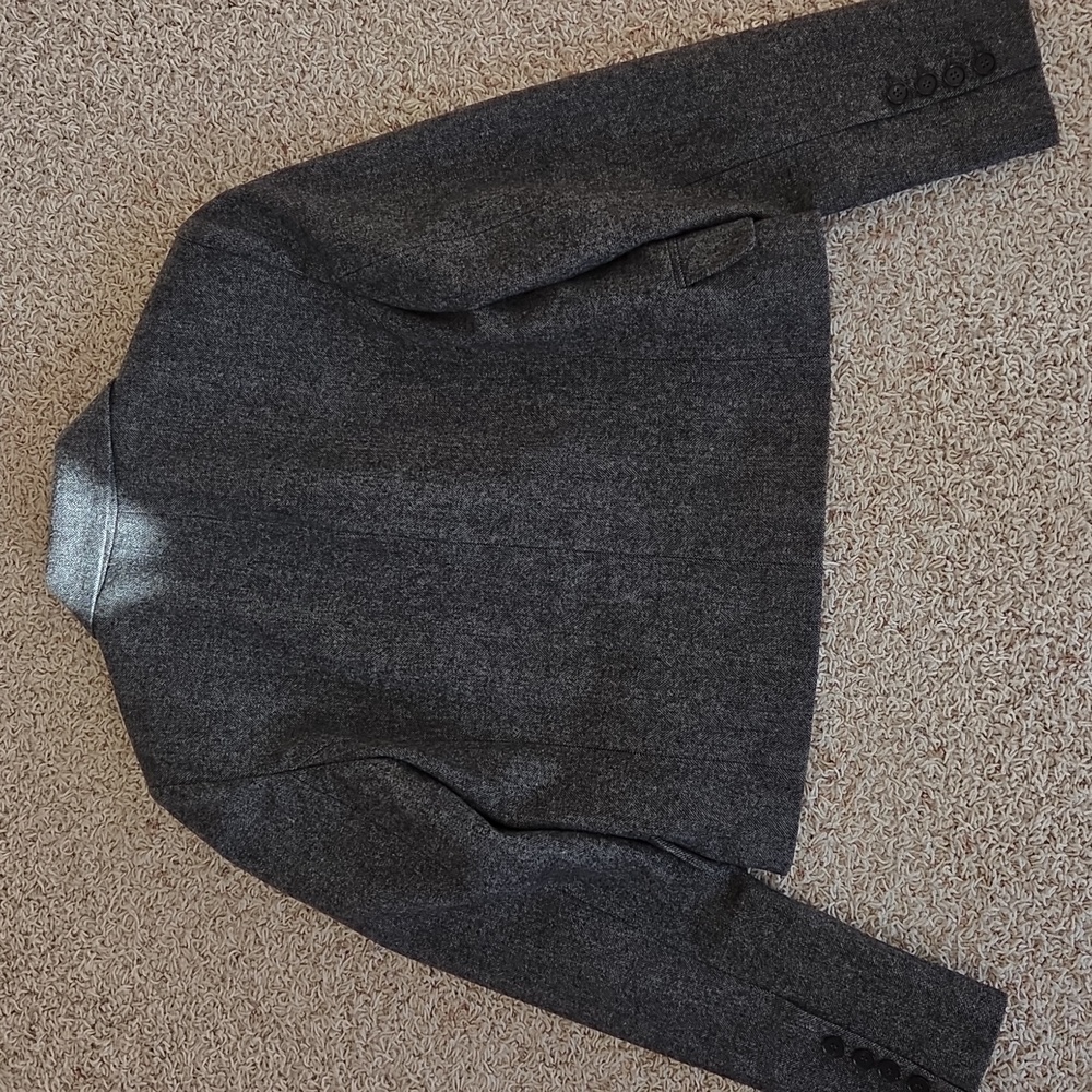 NWT Zara Charcoal Double-Breasted Cropped Blazer - Picture 4 of 9